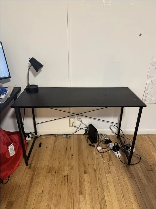Black Desk with Metal Frame