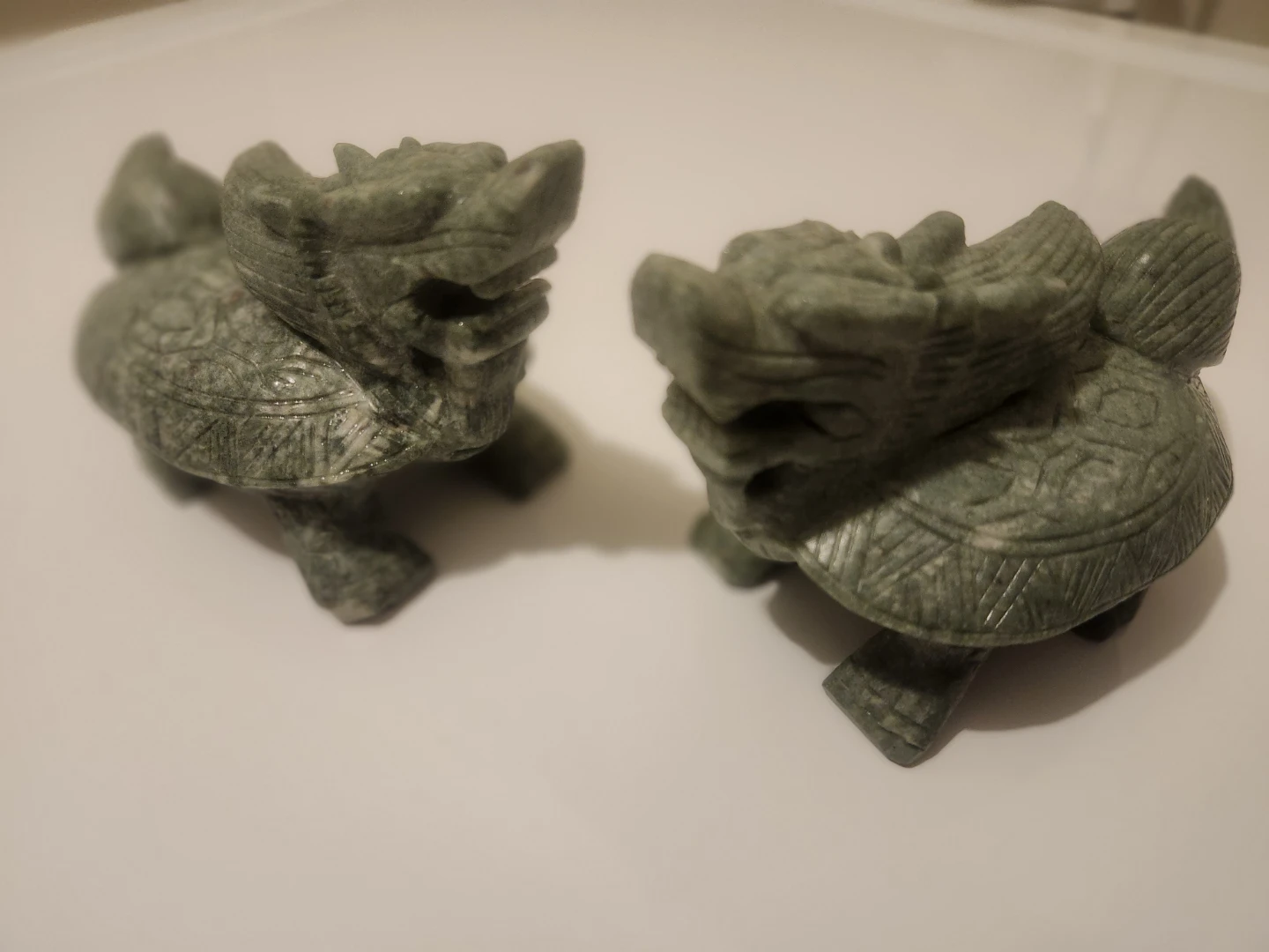 Pair of Stone Turtle Dragon Statues