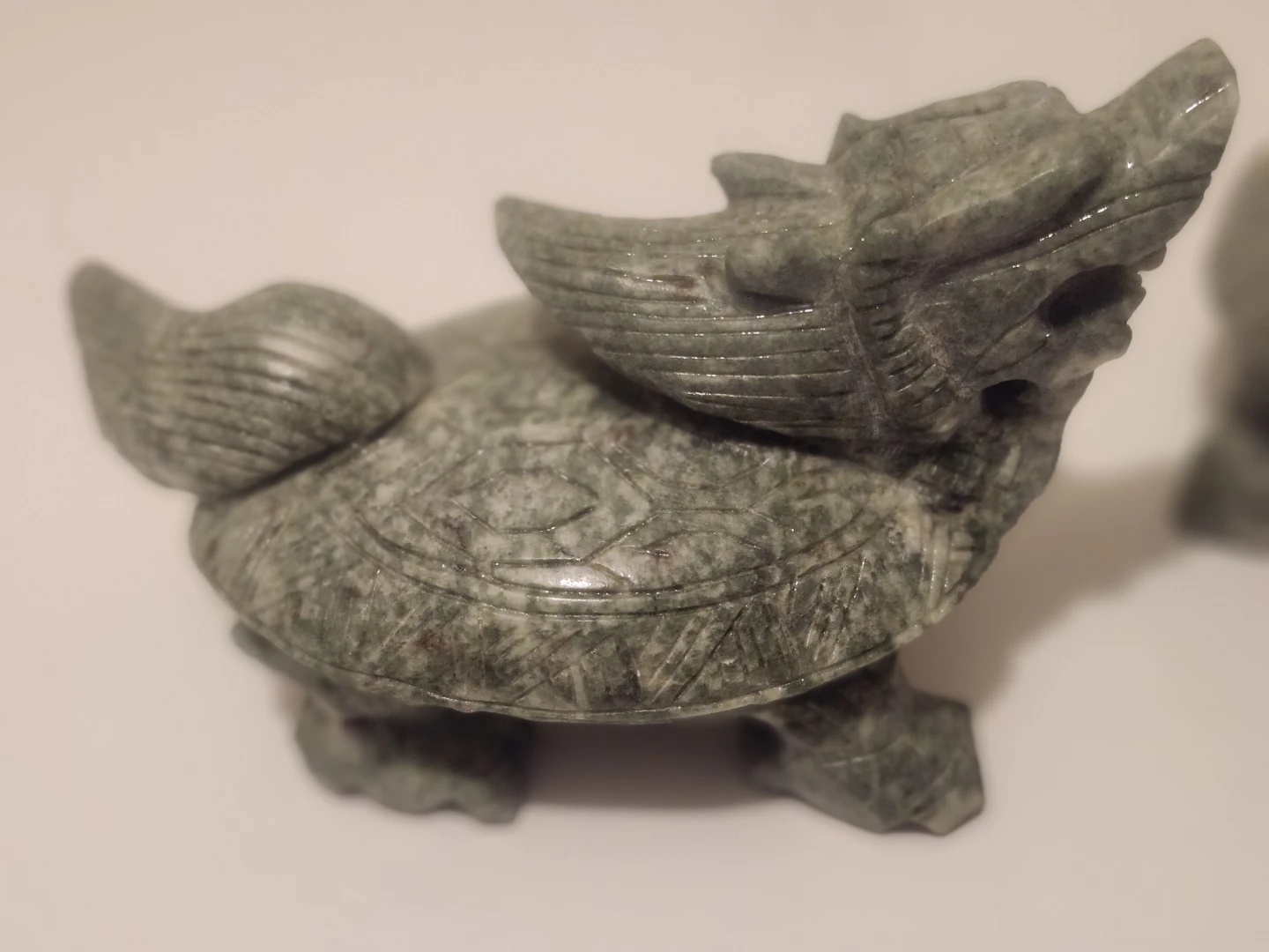Pair of Stone Turtle Dragon Statues - photo 2