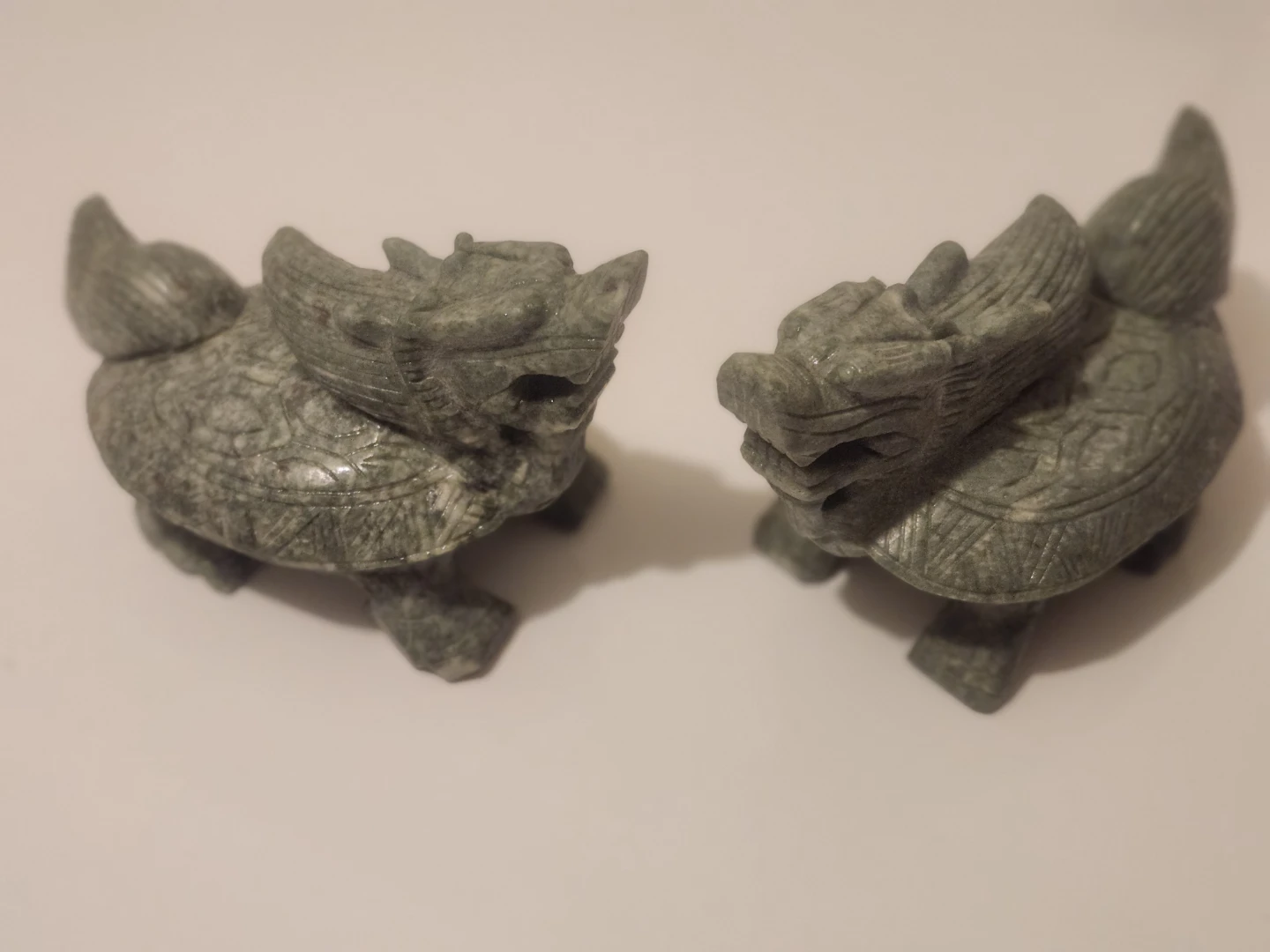 Pair of Stone Turtle Dragon Statues - photo 4