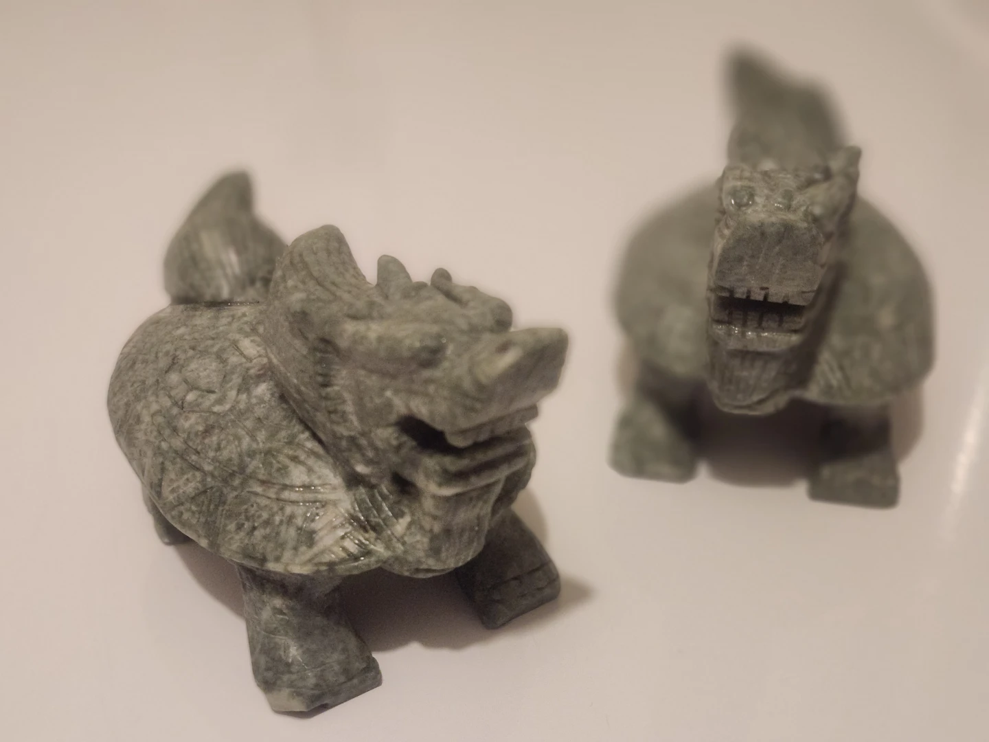 Pair of Stone Turtle Dragon Statues - photo 5