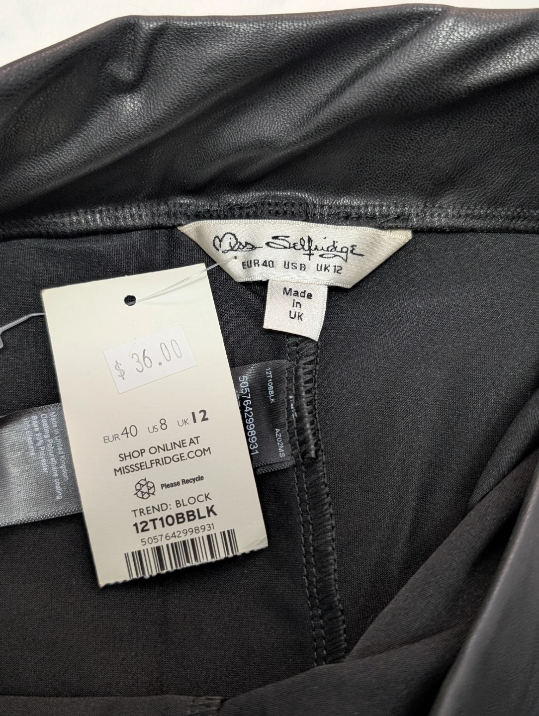 Miss Selfridge Faux Leather Leggings - US 8 - photo 2