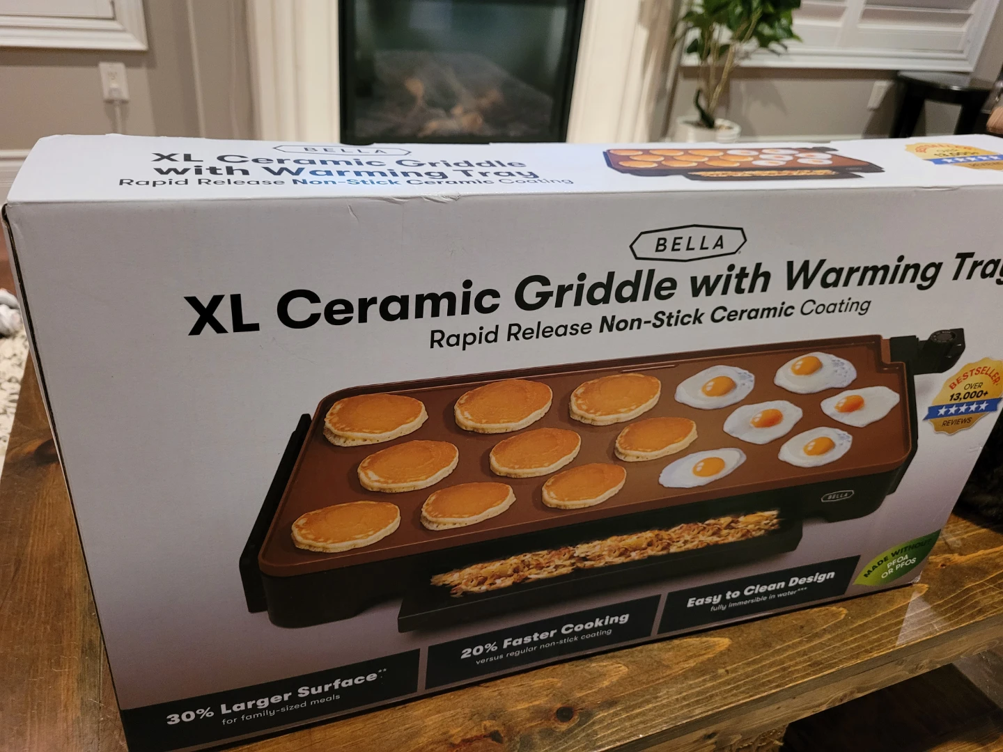 Bella XL Ceramic Griddle with Warming Tray - New in Box! - photo 2
