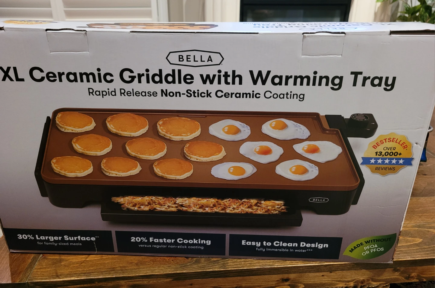 Bella XL Ceramic Griddle with Warming Tray - New in Box! - photo 3
