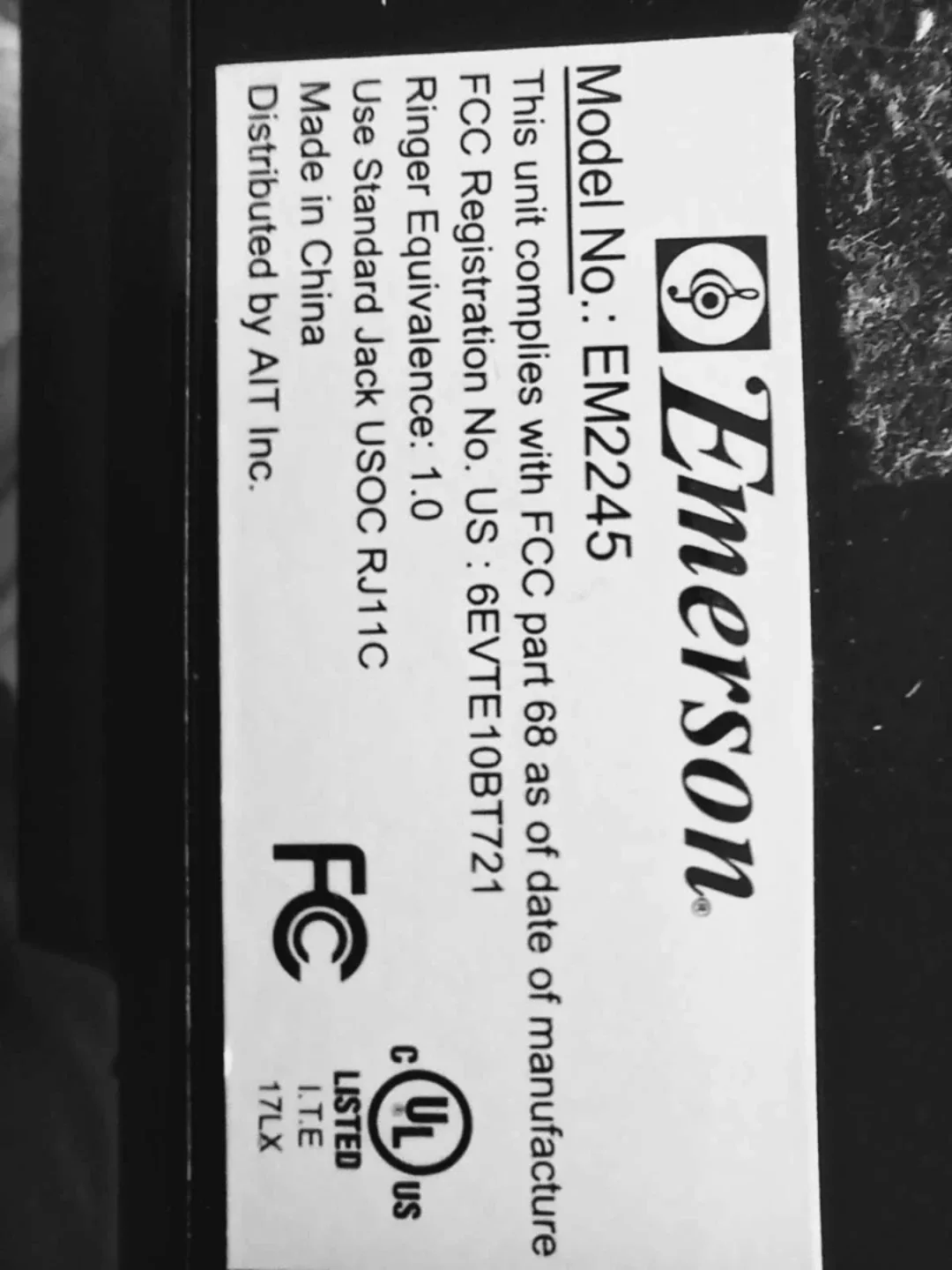 Vintage Emerson Extra EM2245 Corded Phone - Black image indicator(2)