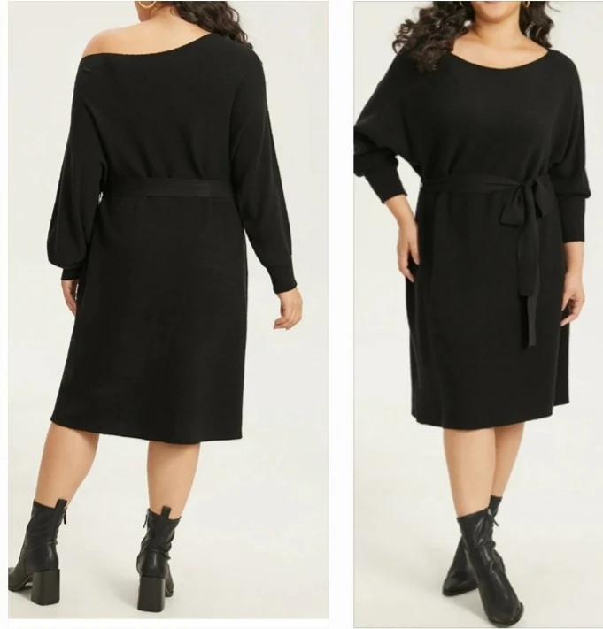 Penningtons Black Belted Knit Dress