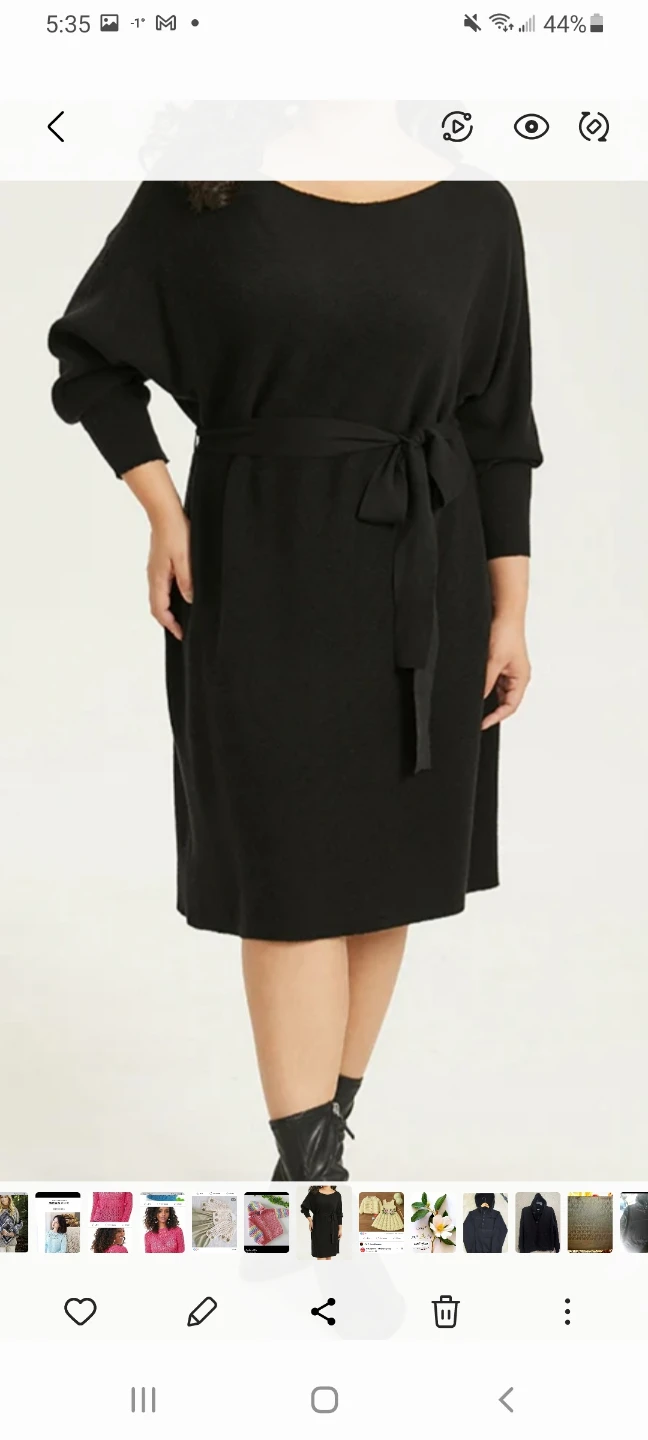 Penningtons Black Belted Knit Dress - photo 2