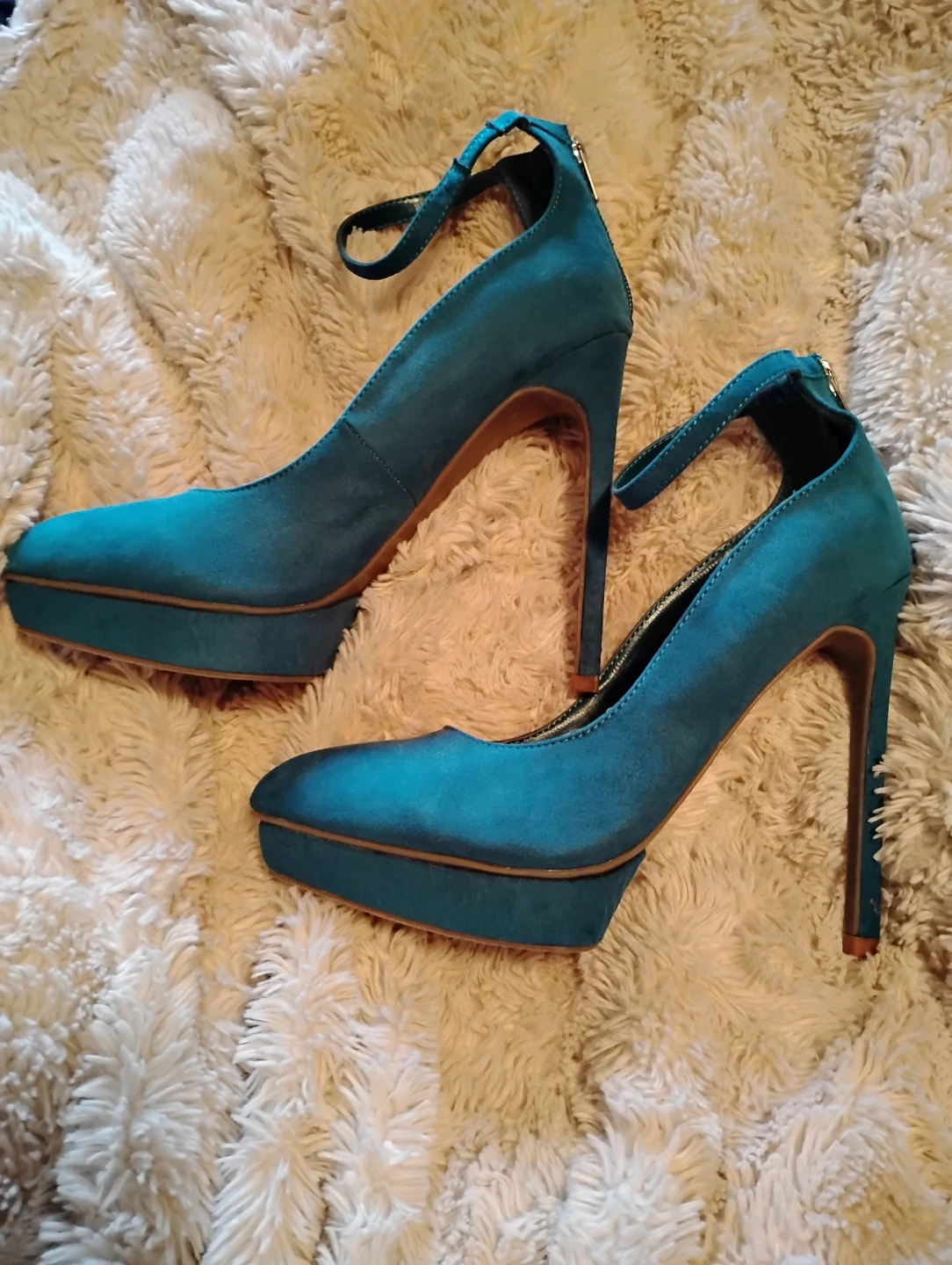 JustFab Teal Ankle Strap Heels