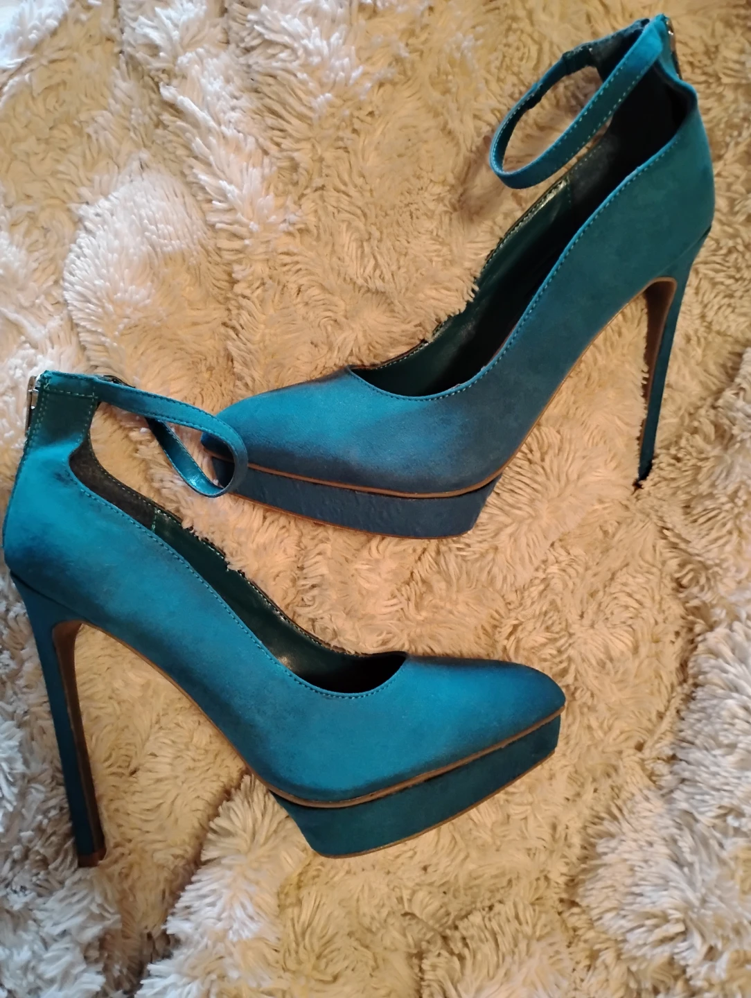 JustFab Teal Ankle Strap Heels - photo 2