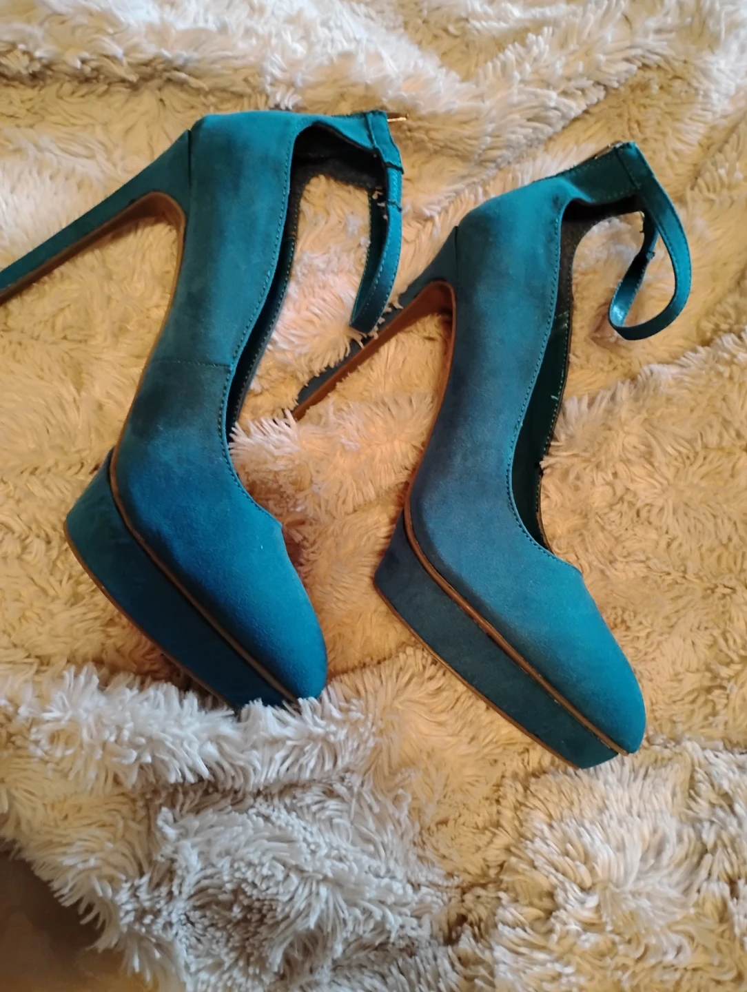JustFab Teal Ankle Strap Heels - photo 3