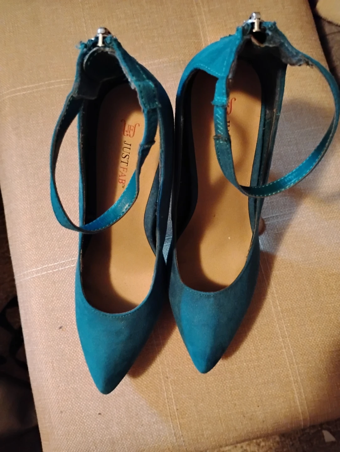 JustFab Teal Ankle Strap Heels - photo 4