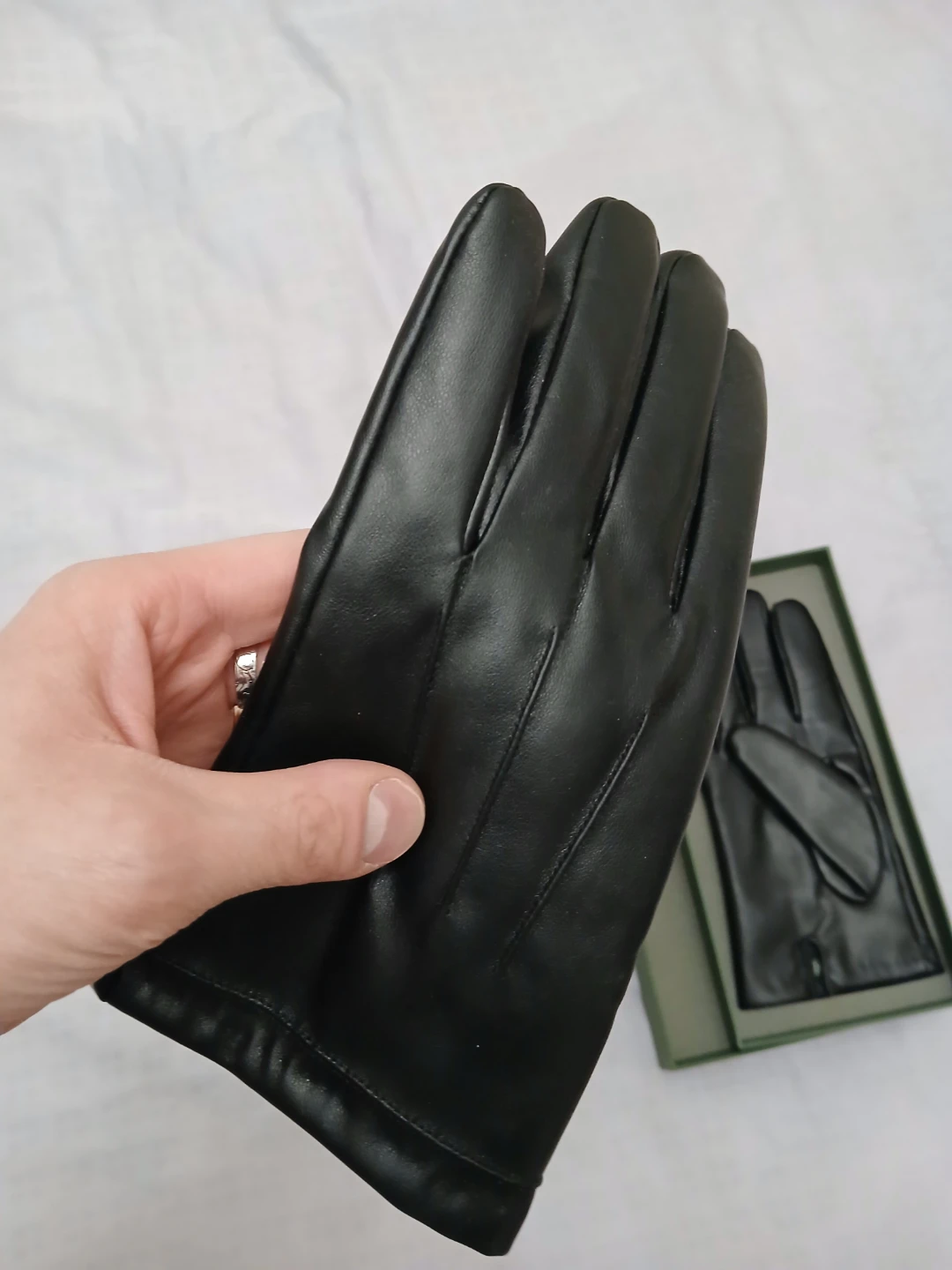 Downholme Vegan Leather Gloves - Black, MEDIUM - photo 4