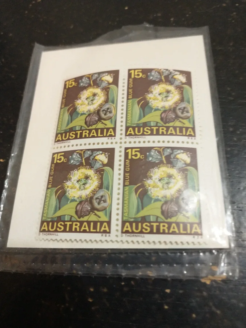 1968 Australia Tasmanian blue gum MNH 4x15c block