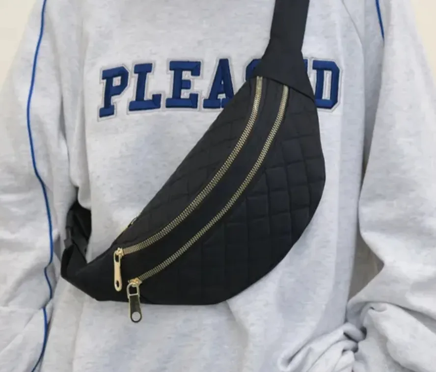 Quilted Fanny Pack - Black