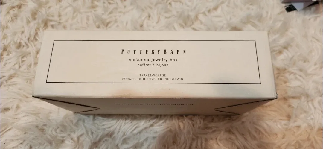 Pottery Barn McKenna Jewelry Box - Porcelain Blue