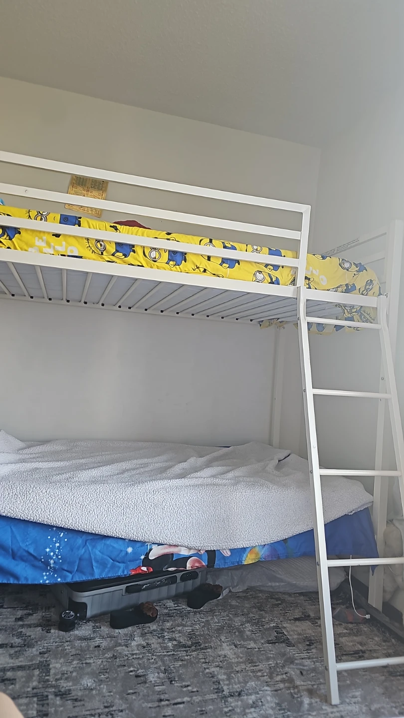 White Metal Bunk Bed Frame