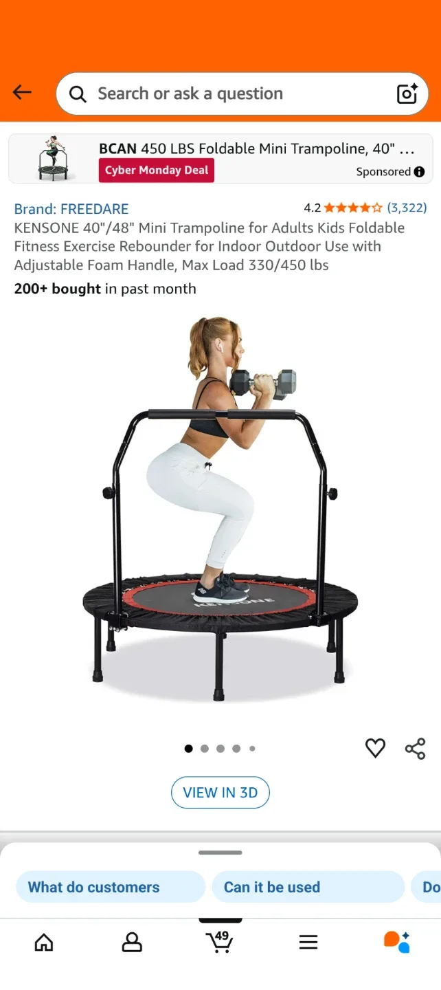 FREEDARE 40"Mini Foldable Trampoline