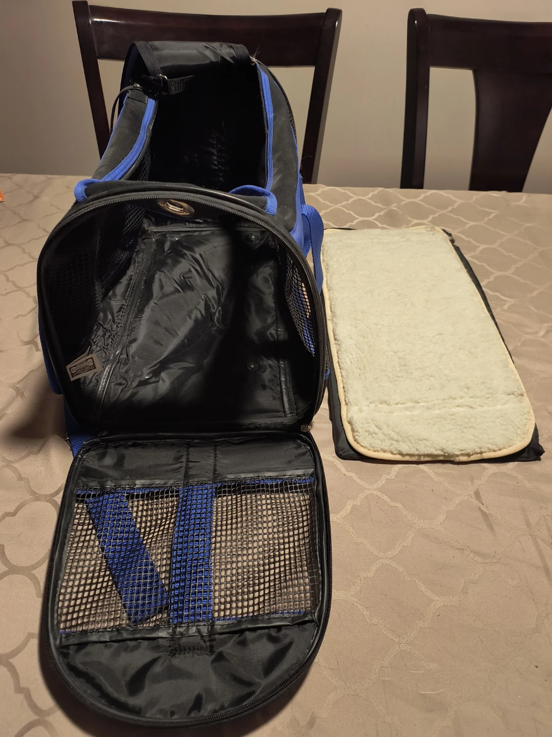 Large Pet Carrier - Black & Blue