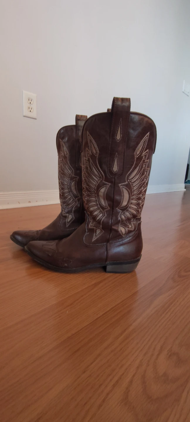 Bandera Brown Cowboy Boots Size 7M - photo 2