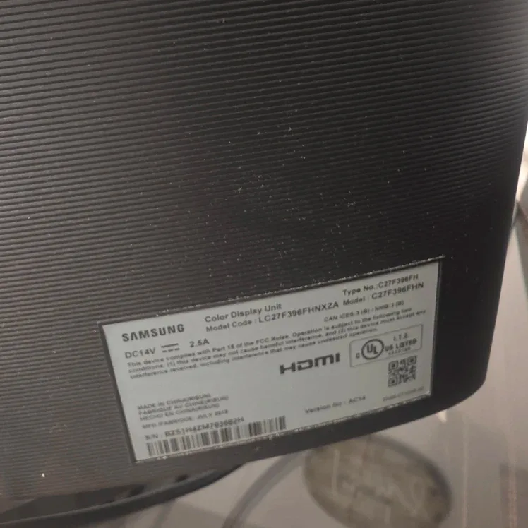 Samsung C27F396FHN 27" Curved Monitor