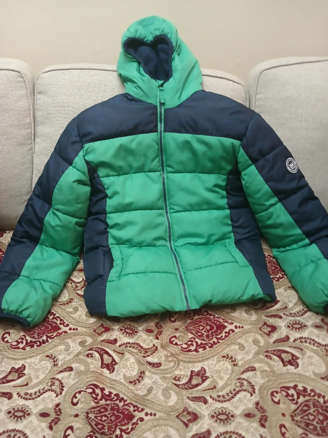 BGSD Boys' Puffer Jacket - Green & Navy