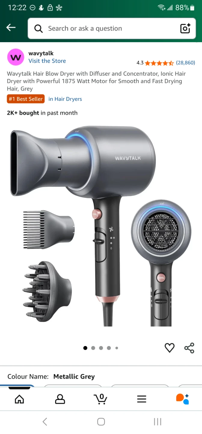 New Wavy Talk Blown Away Ionic Hair Dryer - Rose Gold
