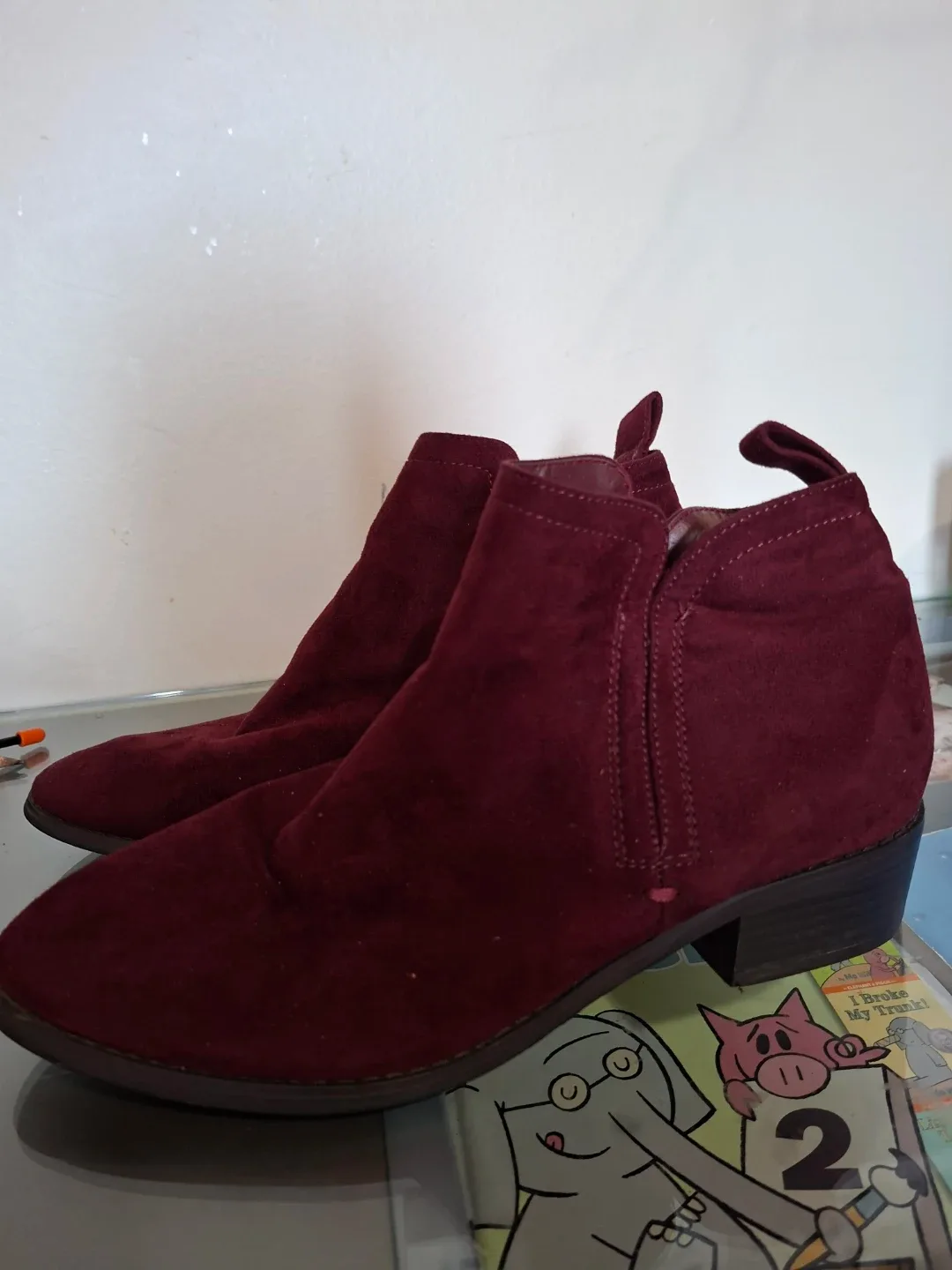 Raphael Burgundy Ankle Boots - Size 9