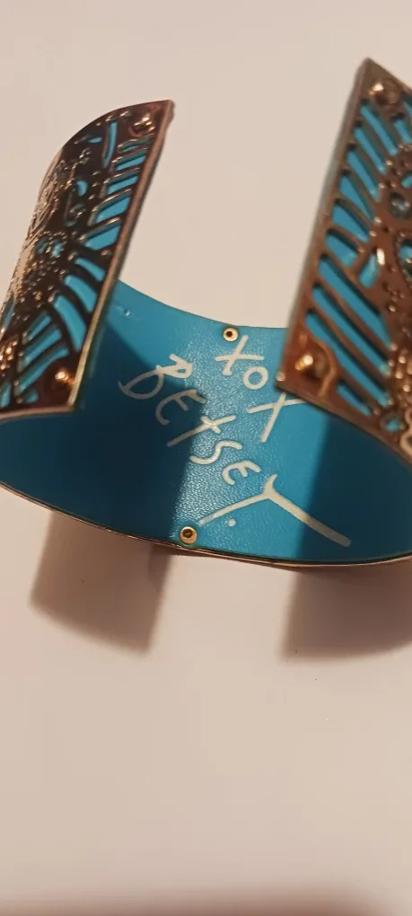 SALE $5! Betsey Johnson SIgned Cuff Bracelet w/ Skull Design image indicator(4)