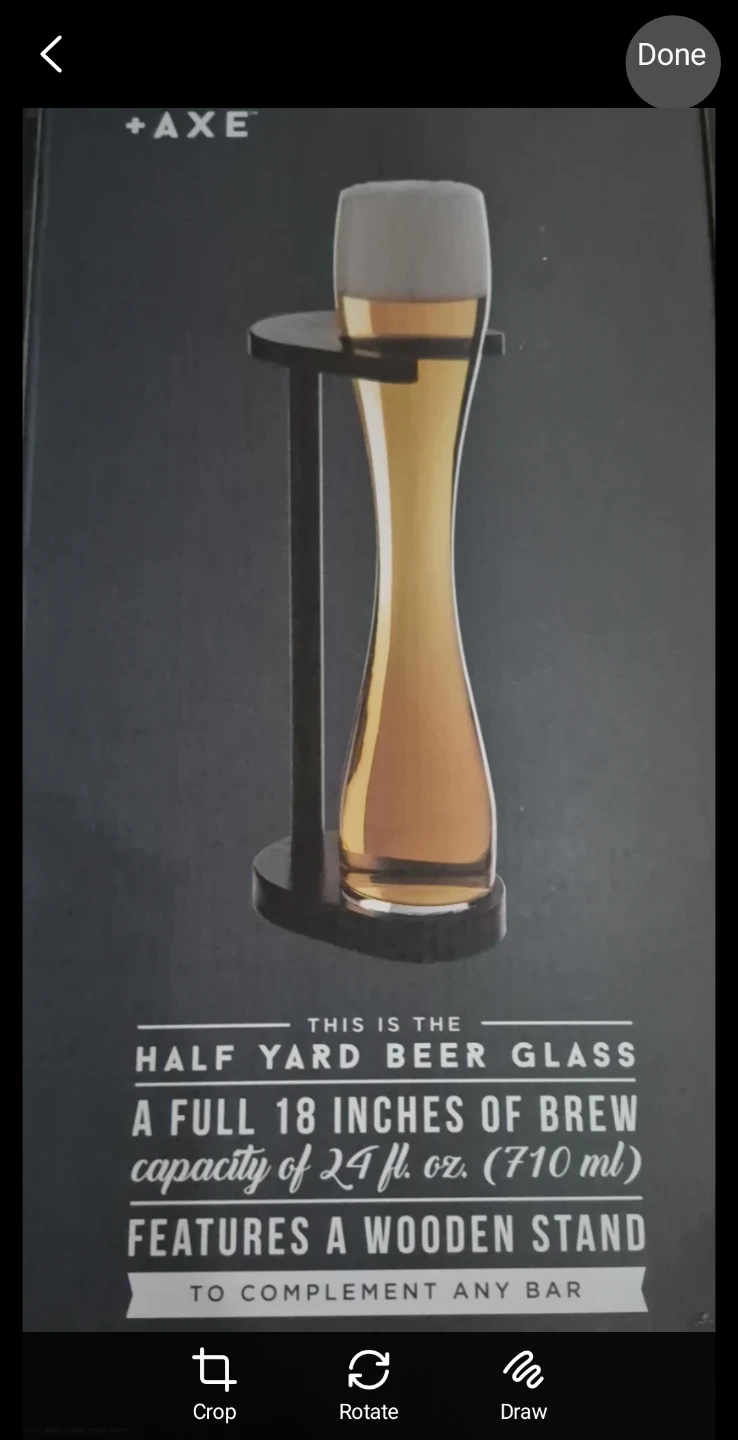 Hammer + Axe Half Yard Beer Glass with Wooden Stand