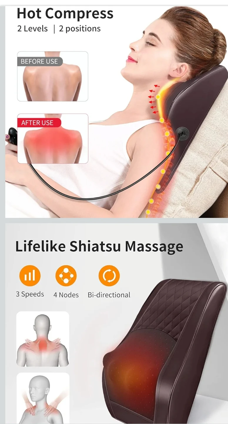 Omassa Shiatsu Massage Pillow with Heat - New in Box! - photo 5