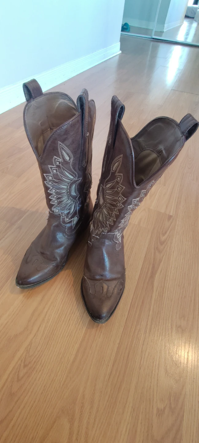 Bandera Brown Cowboy Boots Size 7M