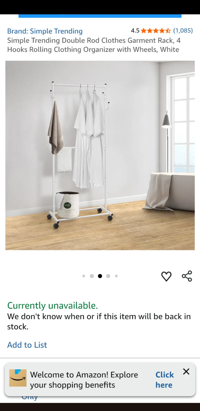 New Double Rod Clothes Rack - White - photo 3