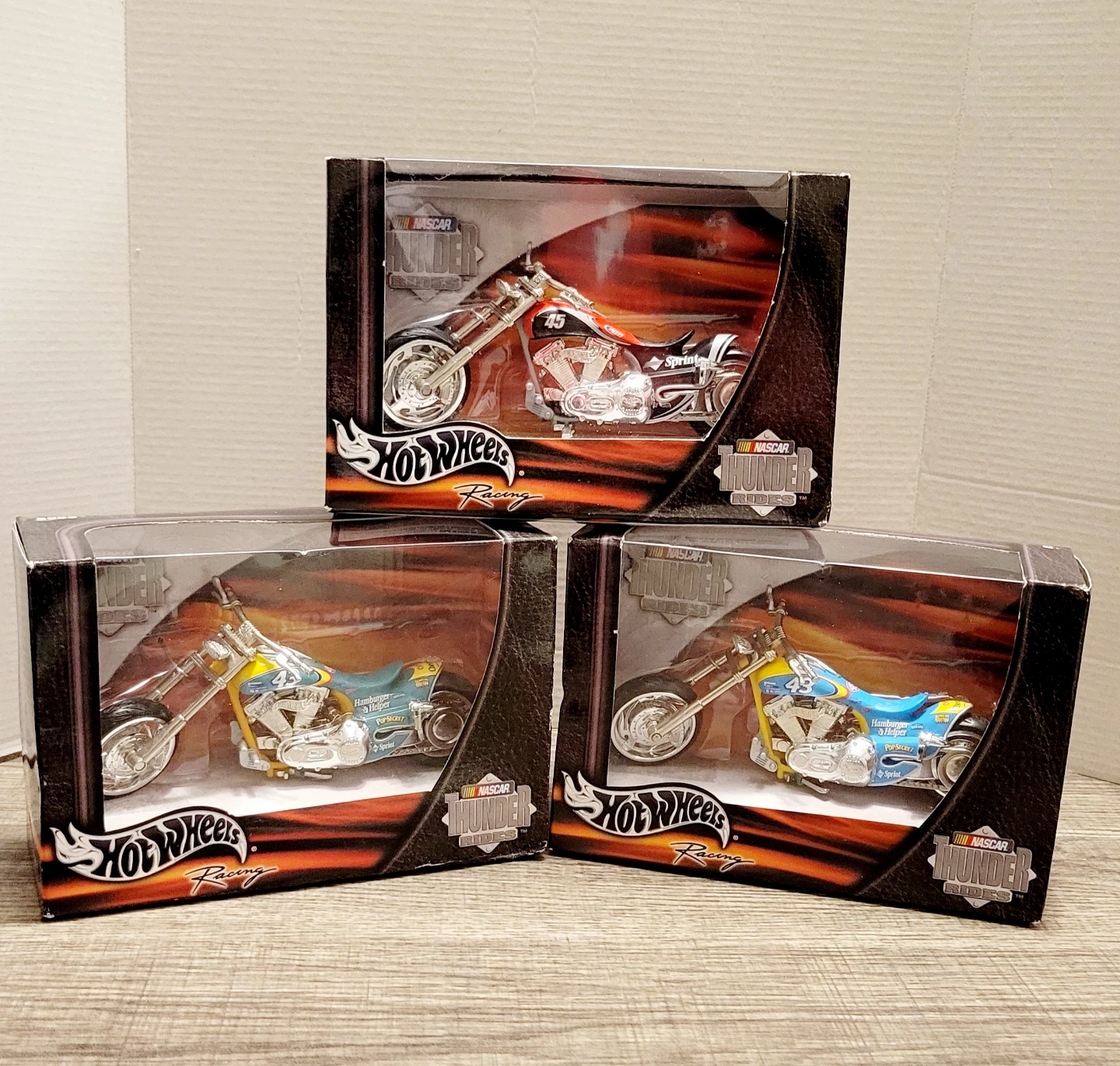 Hot Wheels NASCAR Thunder Riders 1:18 Scale Motorcycles