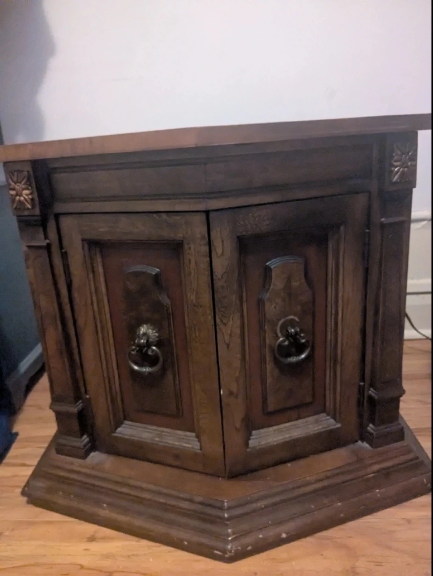 Vintage Wooden Corner Cabinet