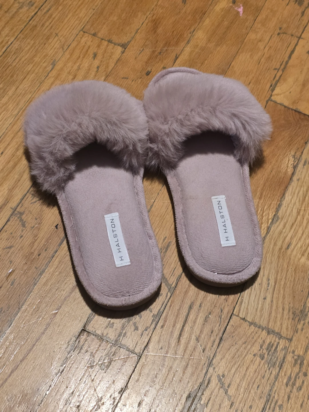 H Halston Plush Slippers - Size Medium