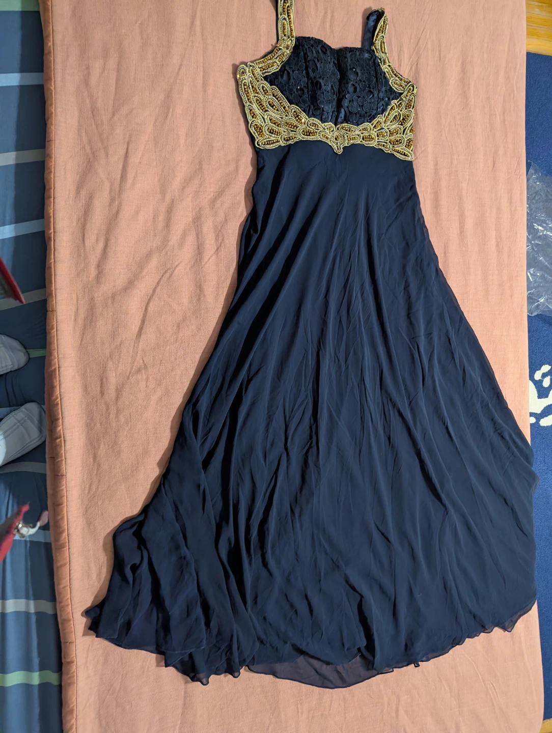 Navy Blue Embellished Formal Dress