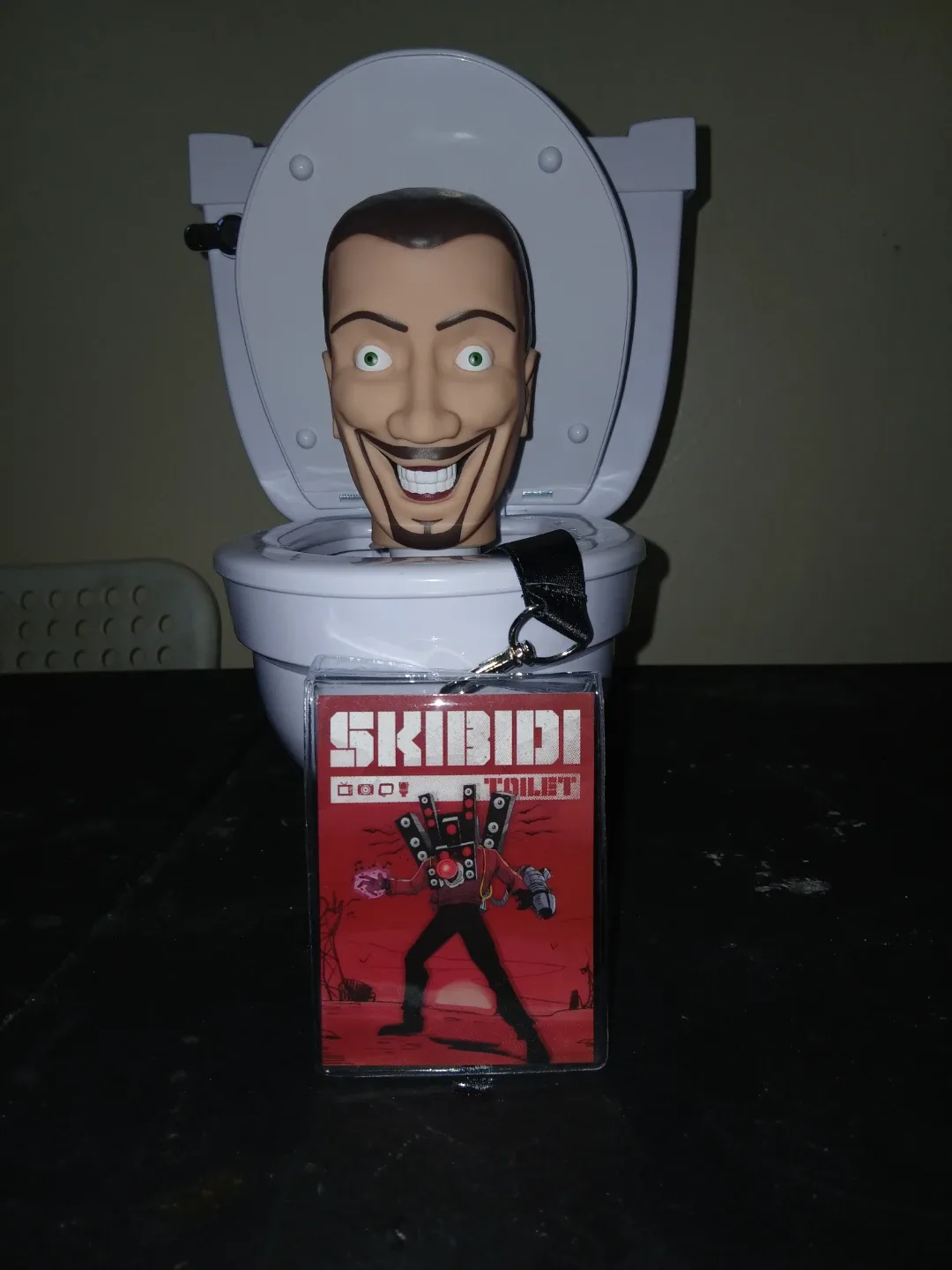 Skibidi Toilet Figurine with Lanyard