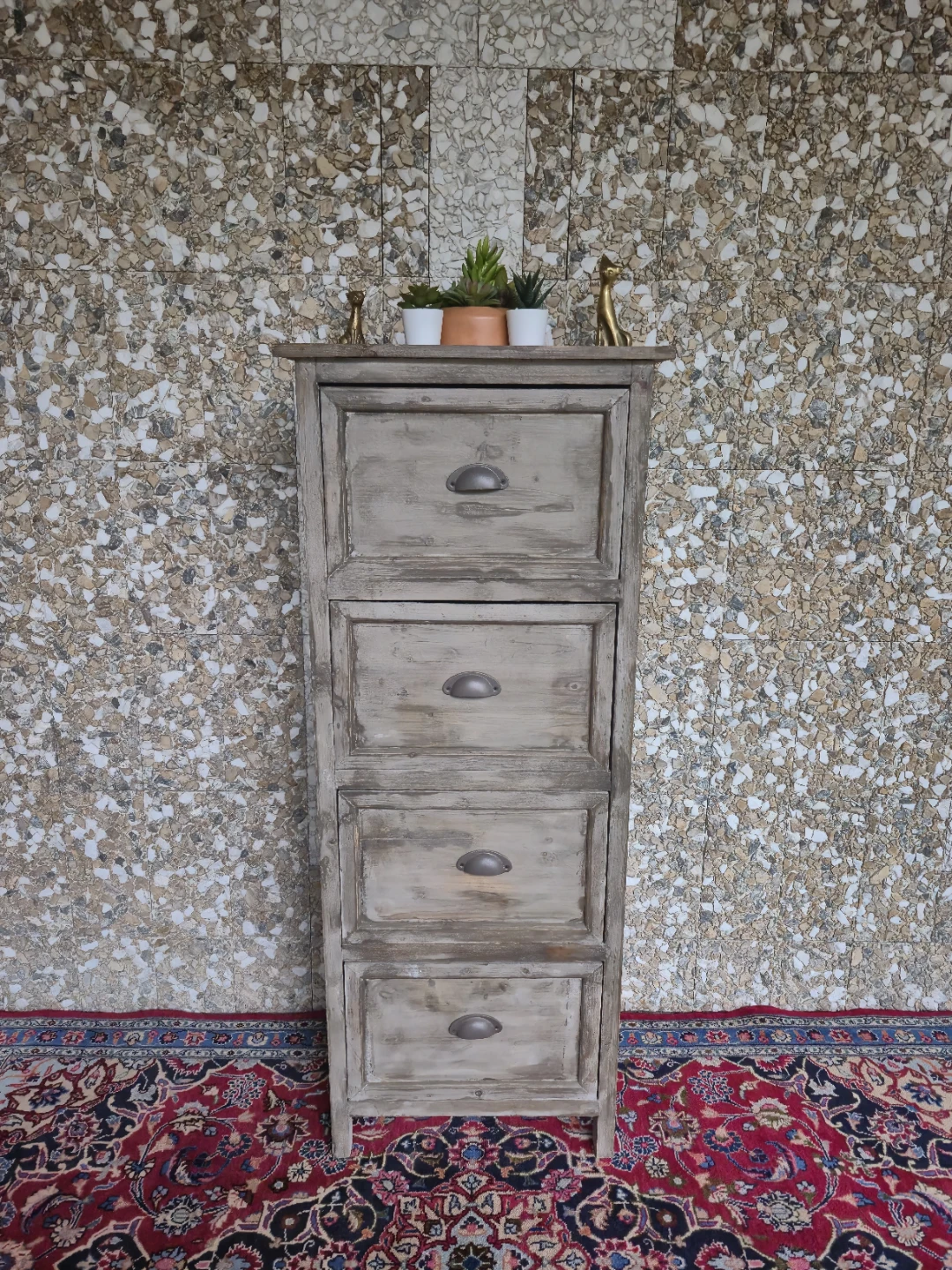 Rustic 4-Drawer Wooden Chest of Drawers