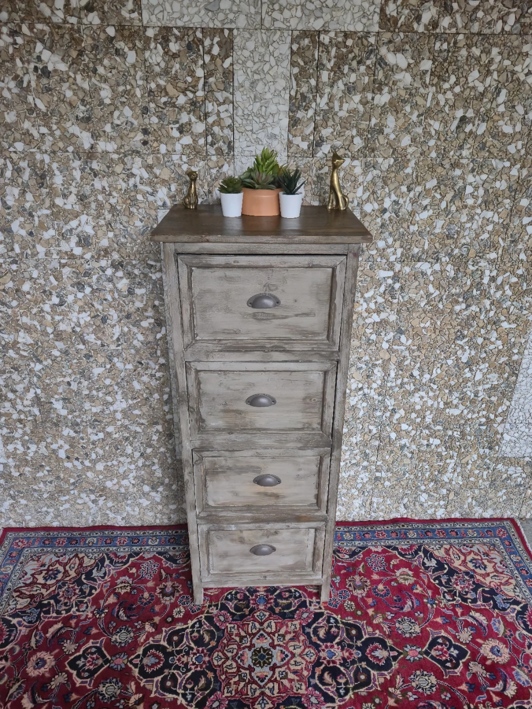 Rustic 4-Drawer Wooden Chest of Drawers - photo 2