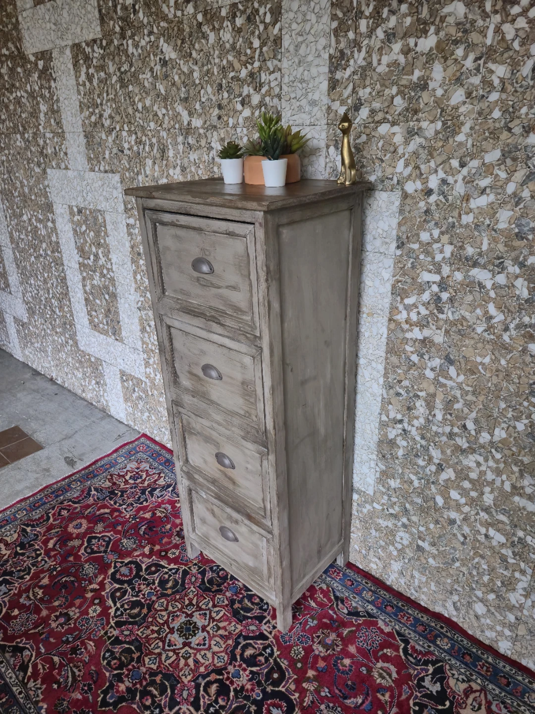 Rustic 4-Drawer Wooden Chest of Drawers - photo 3