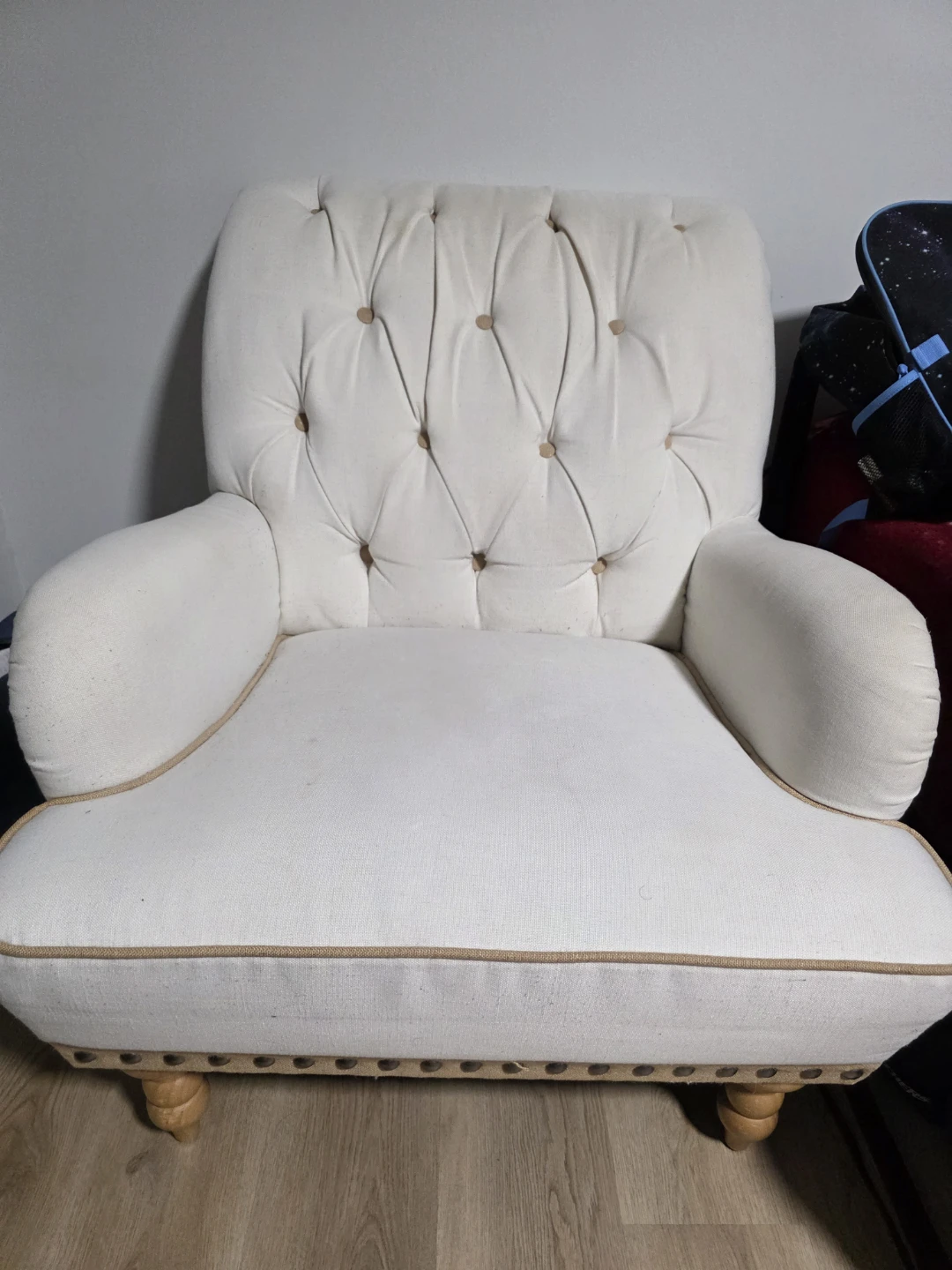 Cream Tufted Armchair