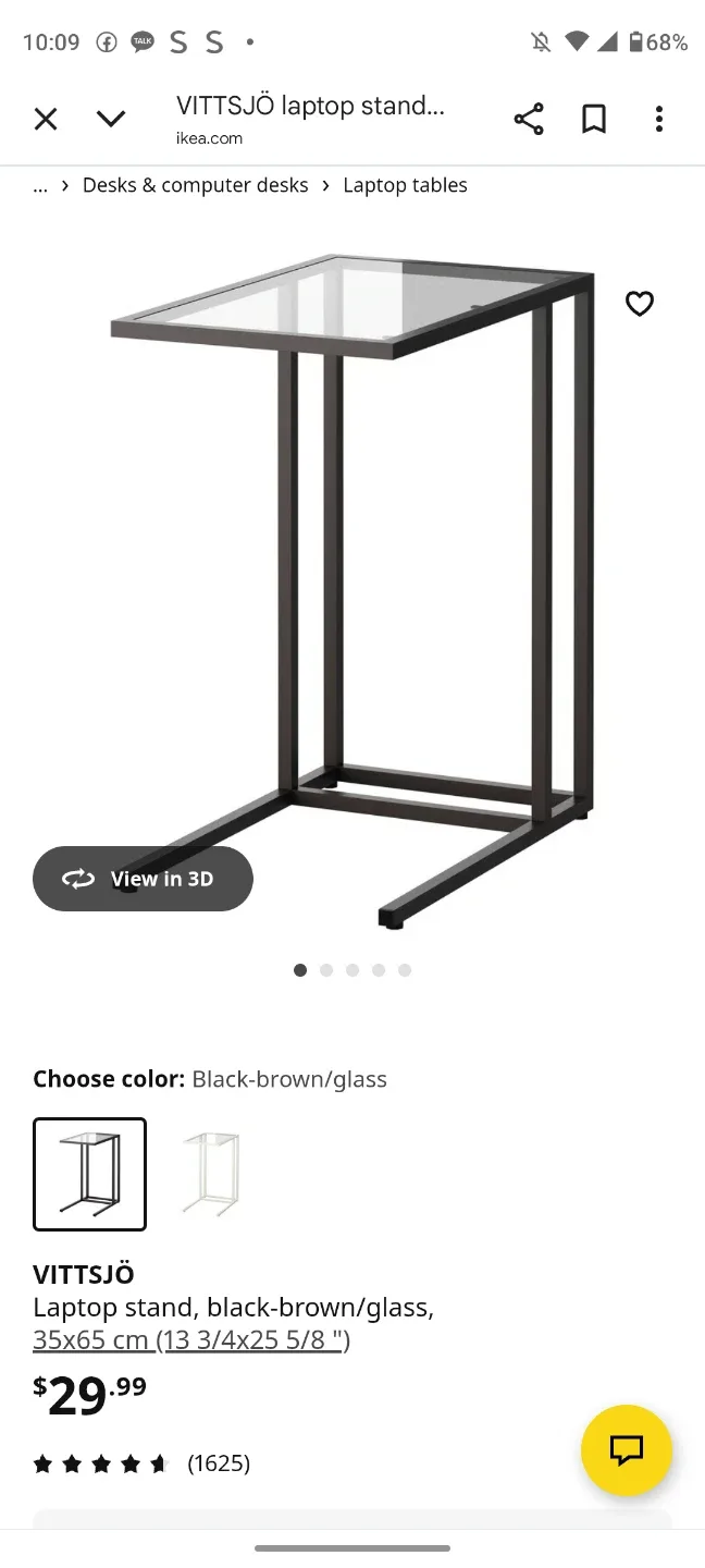 (NEW) IKEA VITTSJÖ Laptop Stand - Black-Brown/Glass in the box