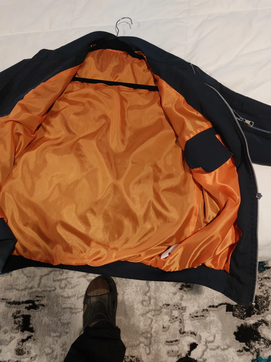 Navy Blue Bomber Jacket - Size M - photo 3