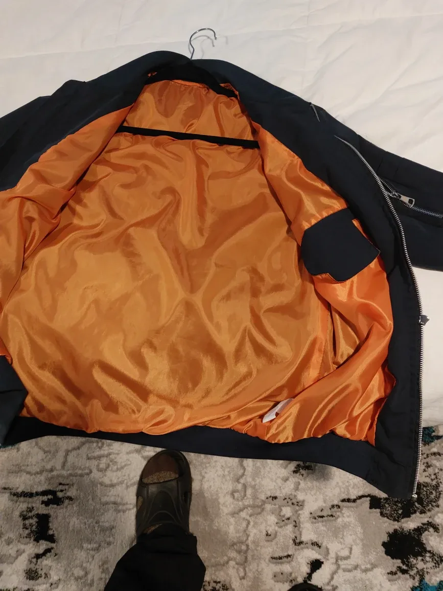 Navy Blue Bomber Jacket - Size M image indicator(3)