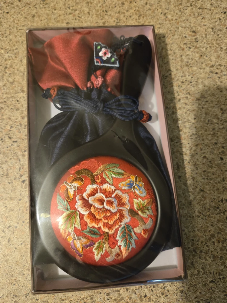 Korean Hand Mirror with Pouch & Box Unopened