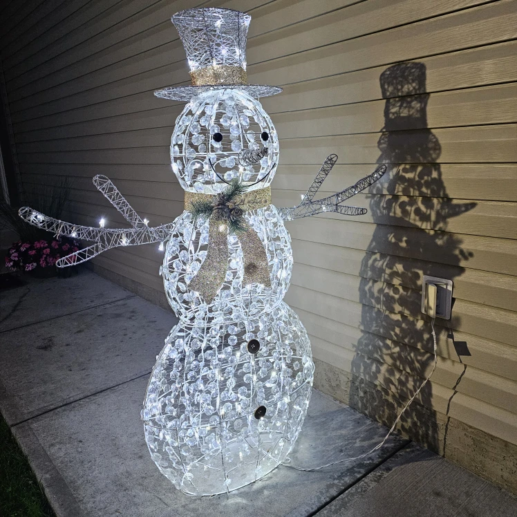 Lighted Crystal Snowman Decoration