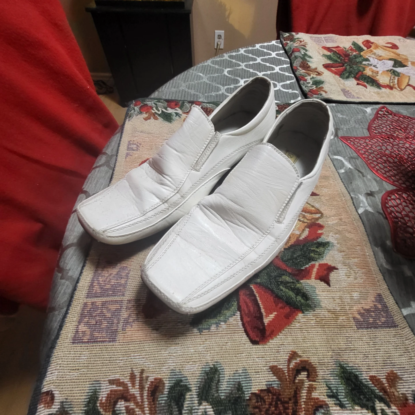 Vntg Delli Aldo Men's White Leather Dress Shoes Sz 9 - photo 2