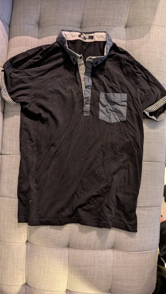 ASOS Black Short Sleeve Polo Shirt Small #Cleanout