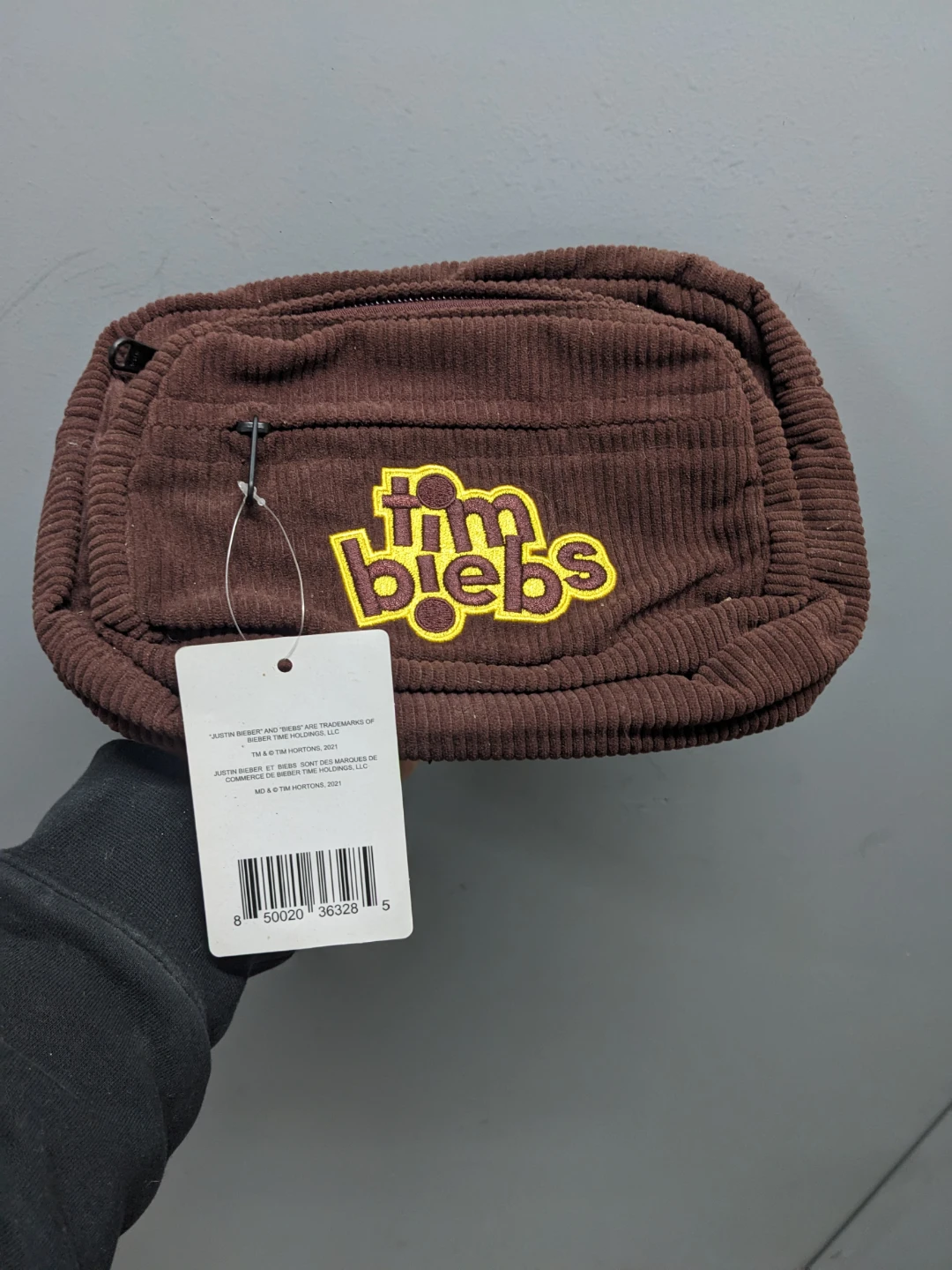 Tim Hortons Travel Mug & Tim Biebs Corduroy Bag