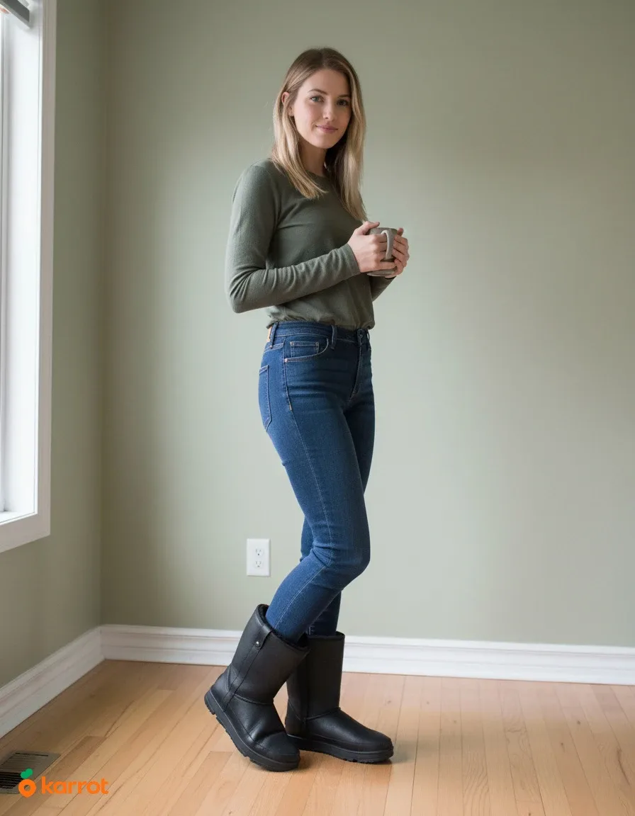 UGG Black Leather Boots image indicator(2)